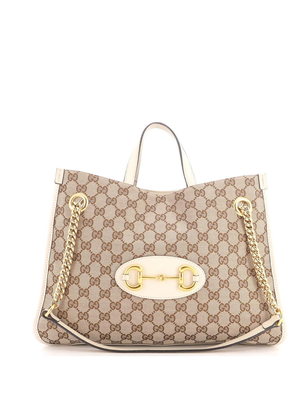 Gucci Horsebit Chain Tote Gg Canvas #349420G11B